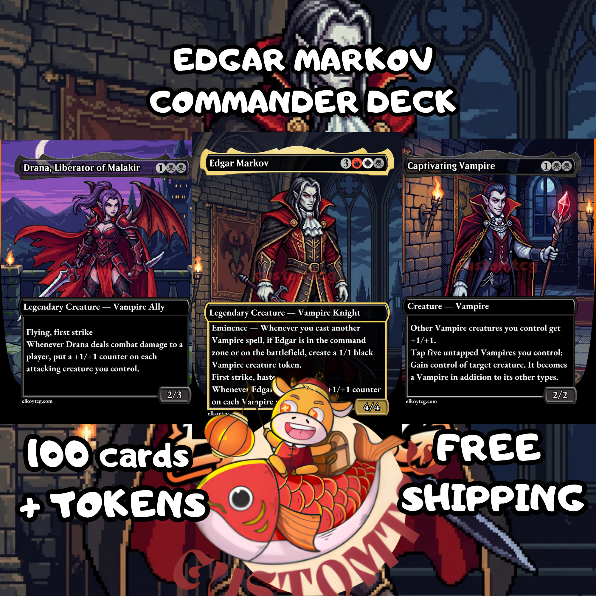 EDGAR MARKOV Custom Commander Deck | Pixel Art