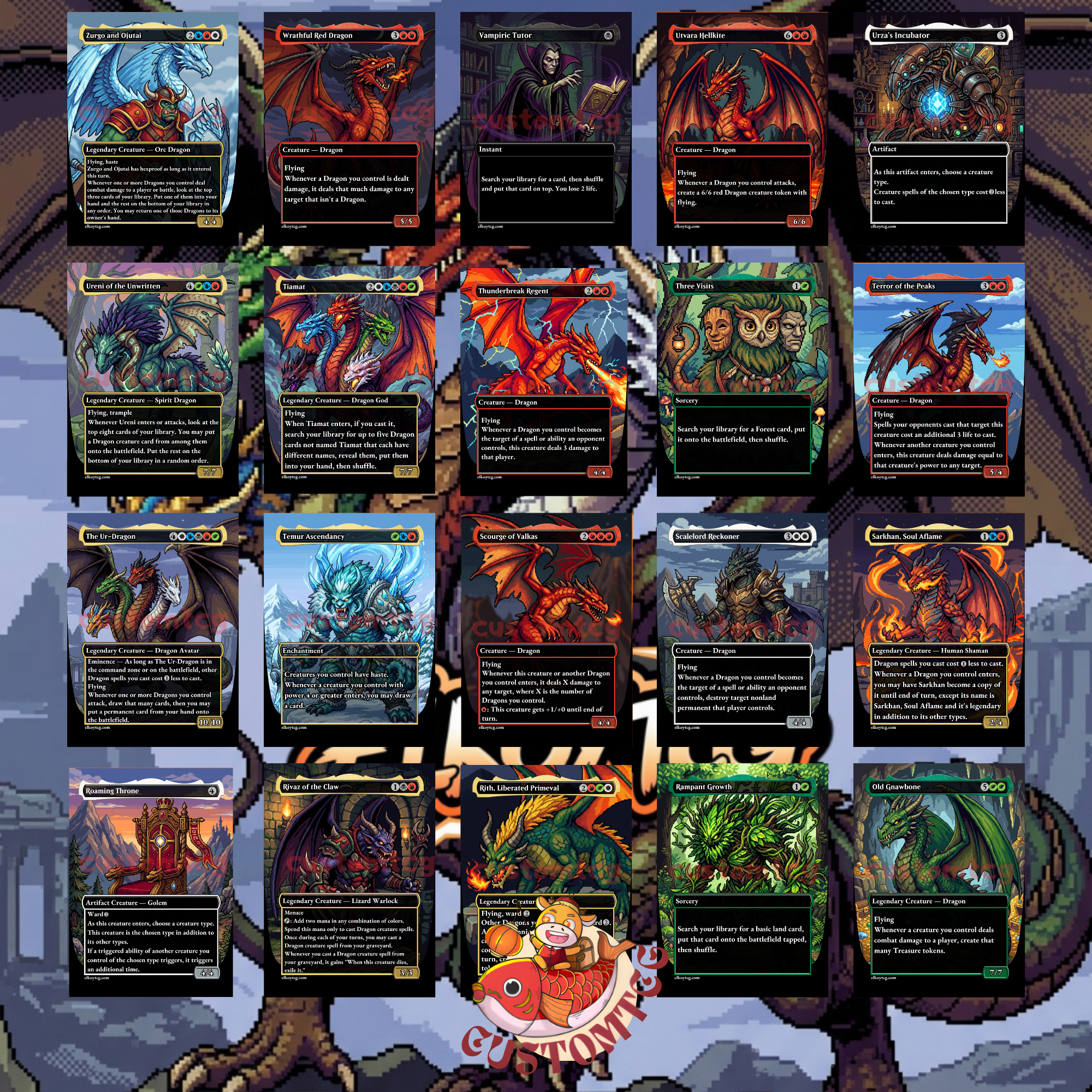 THE UR-DRAGON Custom Deck | Pixel Art