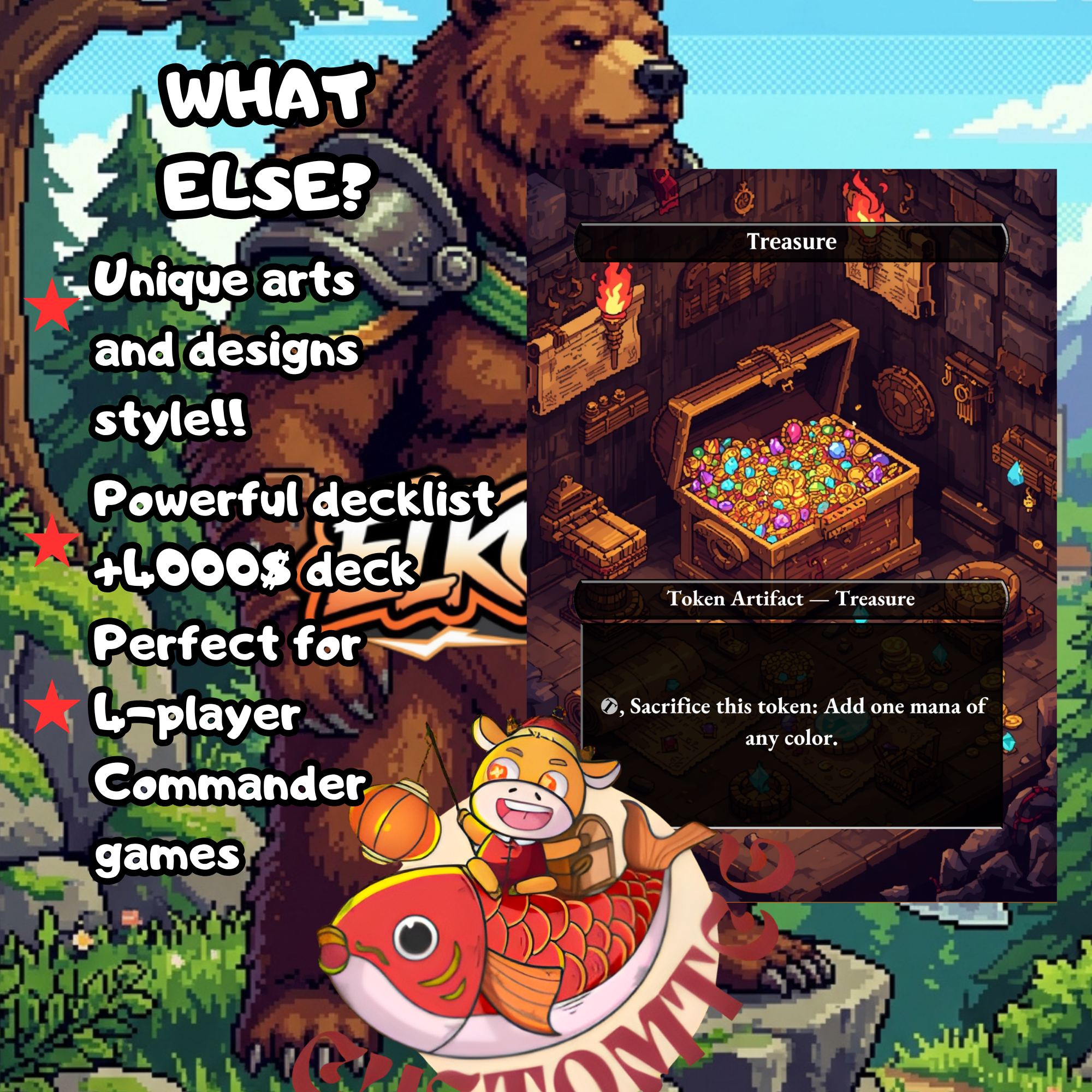 Kudo, King Among Bears Custom Deck 👑🐻- Pixel Art