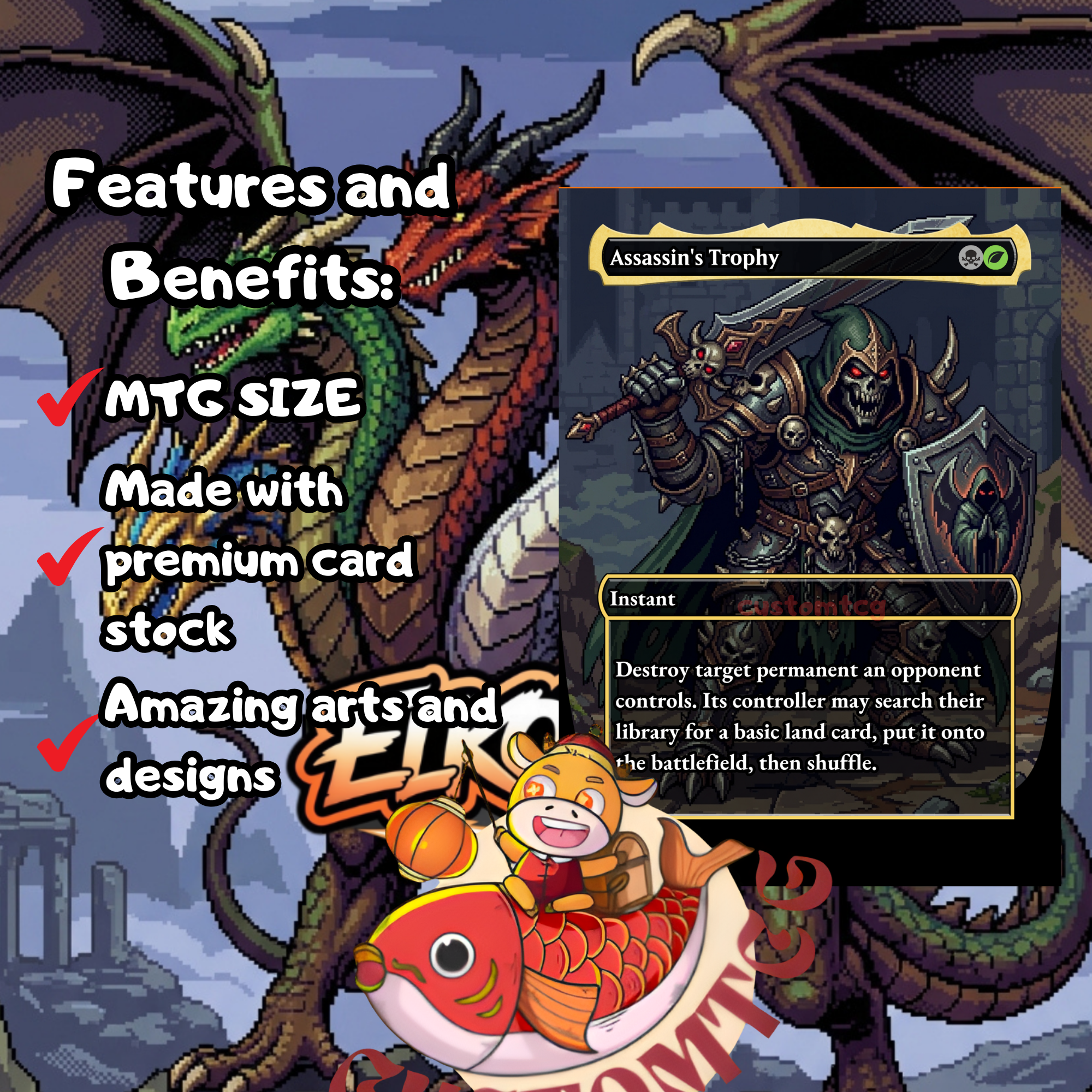 THE UR-DRAGON Custom Deck | Pixel Art