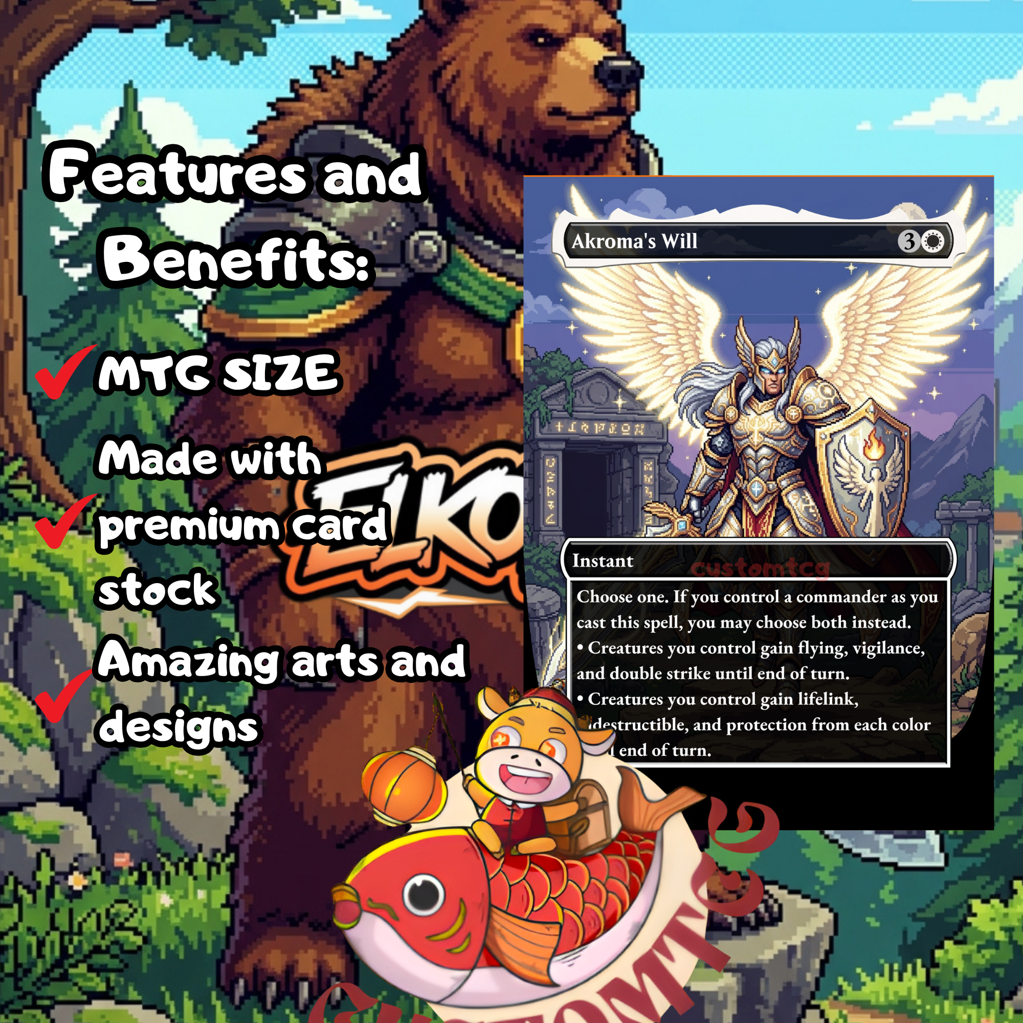 Kudo, King Among Bears Custom Deck 👑🐻- Pixel Art